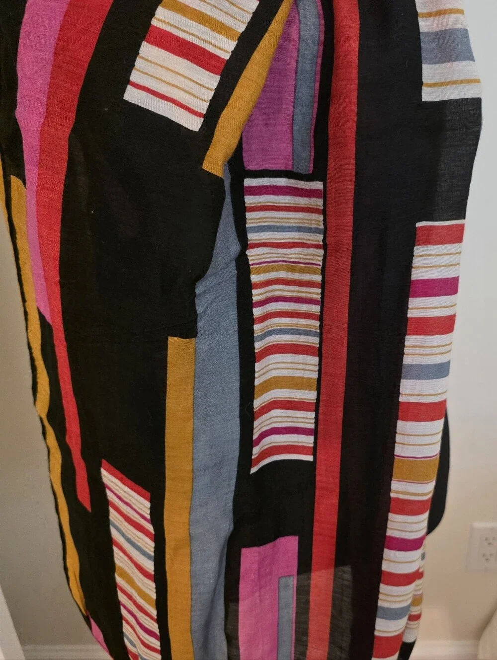 Multicolored Geometric Colorblock Scarf- Abstract Patchwork Pattern 22